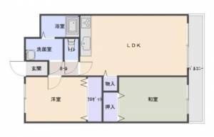 マイルドスメルハイツ　川之江の2LDK賃貸マンション 203の間取り画像