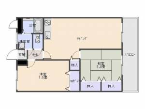 プラスパード　伊予三島の2LDK賃貸マンション 102の間取り画像