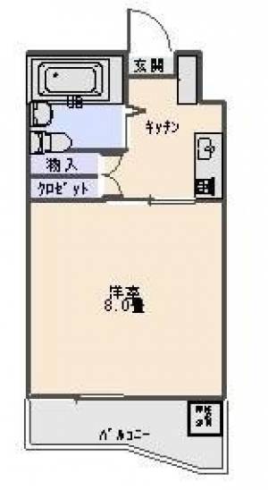 井川ビル　川之江の1K賃貸マンション 402の間取り画像