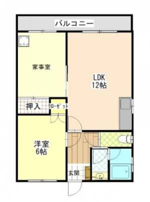 オレンジハイツ　川之江の2LDK賃貸マンション 303の間取り画像