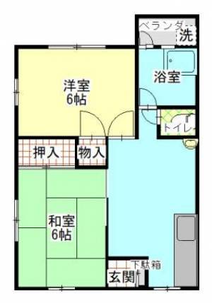 マンション篠原Ⅰ　川之江の3DK賃貸マンション 301の間取り画像