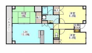 セントアイランドスクエアⅣ　川之江の3LDK賃貸マンション 403の間取り画像