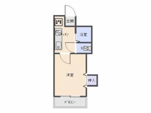 サングリーンゆき　伊予三島の1K賃貸マンション 205の間取り画像