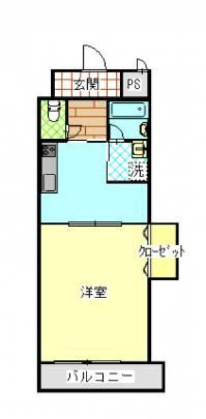 M.ウィル　川之江の1DK賃貸マンション 103の間取り画像