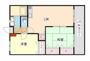 アイハイツ　川之江の2LDK賃貸マンション 303の間取り画像