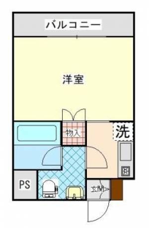 プログレッソ　川之江の1K賃貸マンション 504の間取り画像