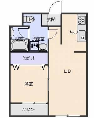 ミキハウス駅前通り　川之江の1LDK賃貸マンション 107の間取り画像