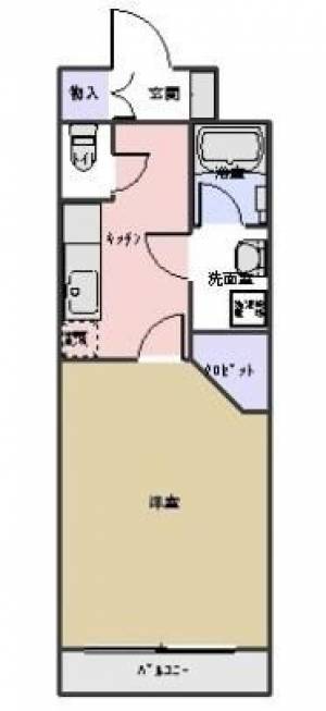 ＺＥＲＯビル　伊予三島の1K賃貸マンション 206の間取り画像