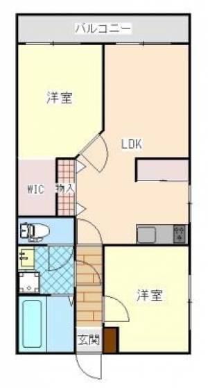 コーポサチ　伊予三島の2LDK賃貸マンション 302の間取り画像