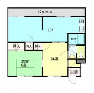 メゾン三愛　川之江の2LDK賃貸マンション 205の間取り画像