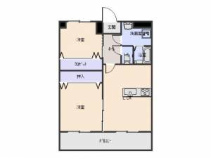 サンライズⅡ　川之江の2LDK賃貸マンション 303の間取り画像