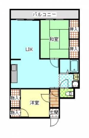 インペリアルカジワラ　川之江の2LDK賃貸マンション 202の間取り画像