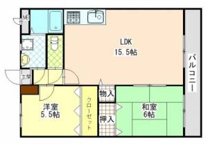 ジャスミン　伊予三島の2LDK賃貸マンション 302の間取り画像