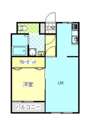 ミキハウス城乃下　川之江の1LDK賃貸マンション 502の間取り画像