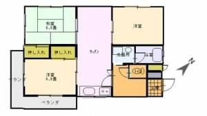 ハイツ石川　伊予三島の3LDK賃貸マンション 401の間取り画像