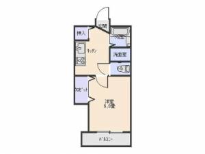 センチュリーハイツ２１　伊予三島の1K賃貸マンション 205の間取り画像