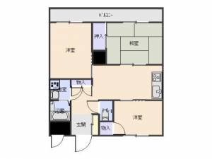 サンビオーズイブキ　伊予三島の3DK賃貸マンション 304の間取り画像