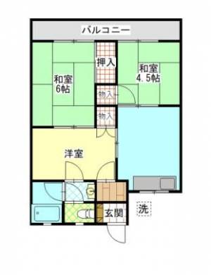 コーポニューリーフ　川之江の3DK賃貸マンション 305の間取り画像