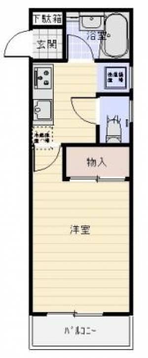 三木ハウス　川之江の1K賃貸マンション 106の間取り画像