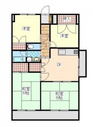 センコーハイツ金田　川之江の4DK賃貸マンション 401の間取り画像