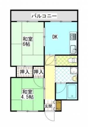 ロイヤルハイツ　-の2DK賃貸マンション 505の間取り画像