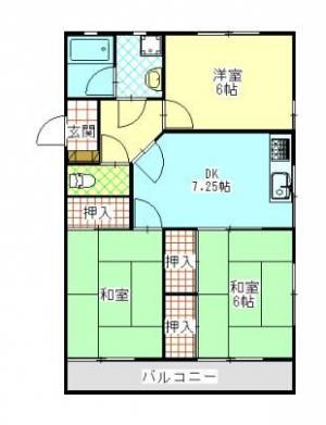 ベイサイドパレス　川之江の3DK賃貸マンション 101の間取り画像