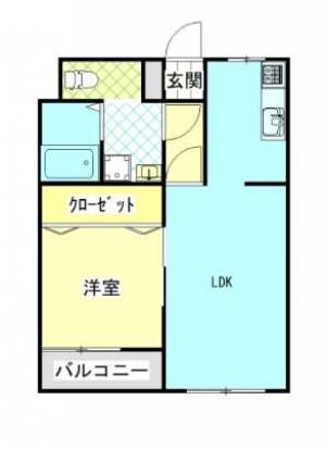 ミキハウス城乃下　川之江の1LDK賃貸マンション 304の間取り画像