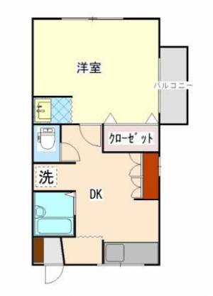 ケイマンション　川之江の1DK賃貸マンション 101の間取り画像