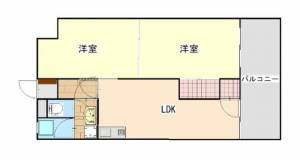 マンション井原　伊予三島の2LDK賃貸マンション 206の間取り画像