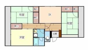 レジデンス向陽　川之江の3DK賃貸マンション 301の間取り画像