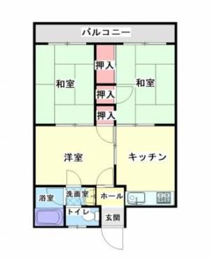 コーポ愛心　川之江の3DK賃貸マンション 205の間取り画像