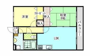 サンセール石川　川之江の2LDK賃貸マンション 302の間取り画像