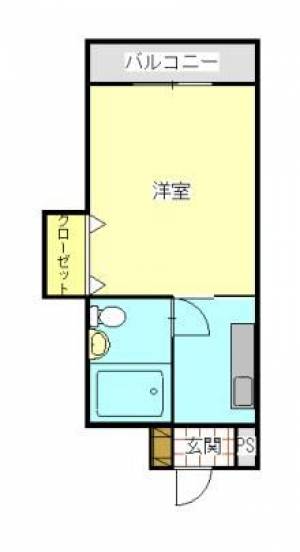四国洋行ハイツ　川之江の1K賃貸マンション 302の間取り画像