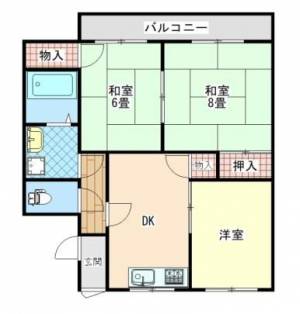 本藤マンション　伊予三島の3LDK賃貸マンション 407の間取り画像