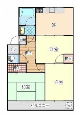 第一続木マンション　伊予土居の3DK賃貸マンション 23の間取り画像