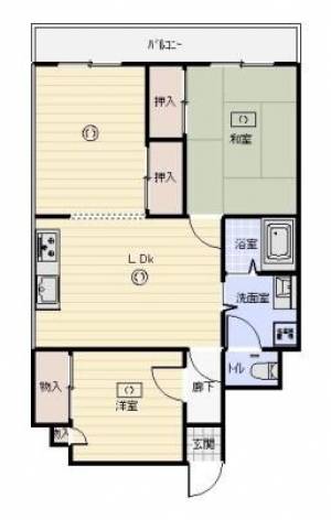 インペリアルカジワラ　川之江の2LDK賃貸マンション 705の間取り画像