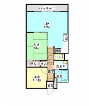 センコーハイツ金田　川之江の2LDK賃貸マンション 702の間取り画像