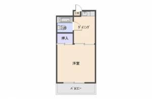 コーポフェニックス　川之江の1DK賃貸マンション 202の間取り画像