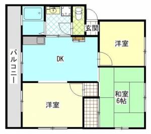 コーポラス石川　-の3DK賃貸マンション 301の間取り画像