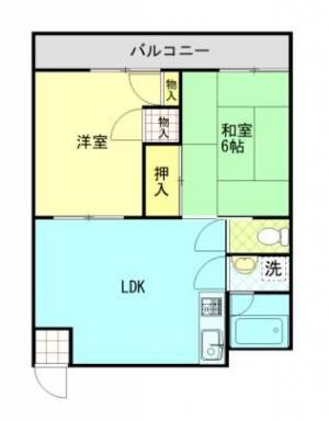 シティコート鈴木　川之江の2LDK賃貸マンション 4Bの間取り画像