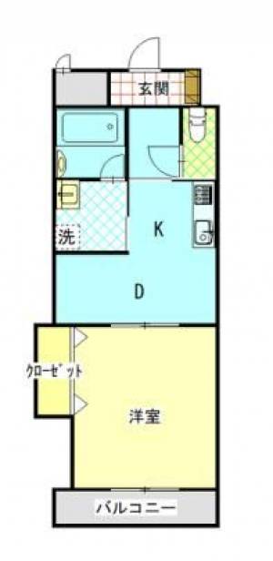 M.ウィル　川之江の1DK賃貸マンション 203の間取り画像