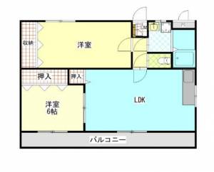 コーポハピネス　伊予三島の2LDK賃貸マンション 202の間取り画像