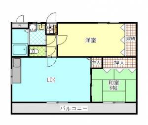 コーポハピネス　伊予三島の2LDK賃貸マンション 202の間取り画像