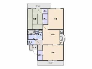 ハウスミーコ　川之江の3DK賃貸マンション 101の間取り画像