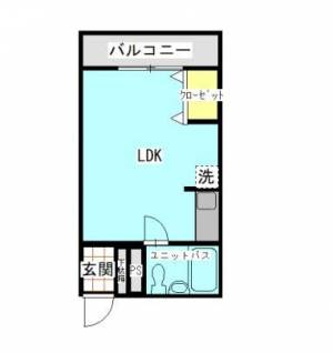 サンジョルジョ　伊予三島の1K賃貸マンション 305の間取り画像