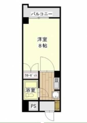 サンハイツ三島中央　伊予三島の1K賃貸マンション 206の間取り画像