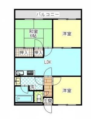 アルファ・コートⅠ　伊予三島の3LDK賃貸マンション 106の間取り画像