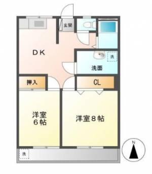 アサヒパレス川之江A　川之江の2DK賃貸マンション 202の間取り画像