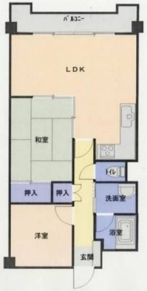 センコーハイツ金田　川之江の2LDK賃貸マンション 402の間取り画像