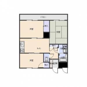 伊予三島の3DK賃貸マンション 401の間取り画像